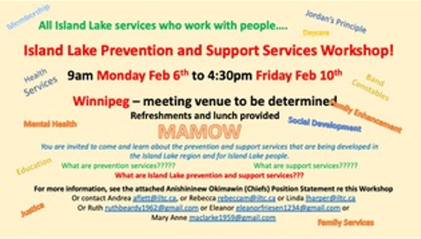 You are currently viewing Island Lake Prevention and Support Services Workshop<br>February 6-10, 2023