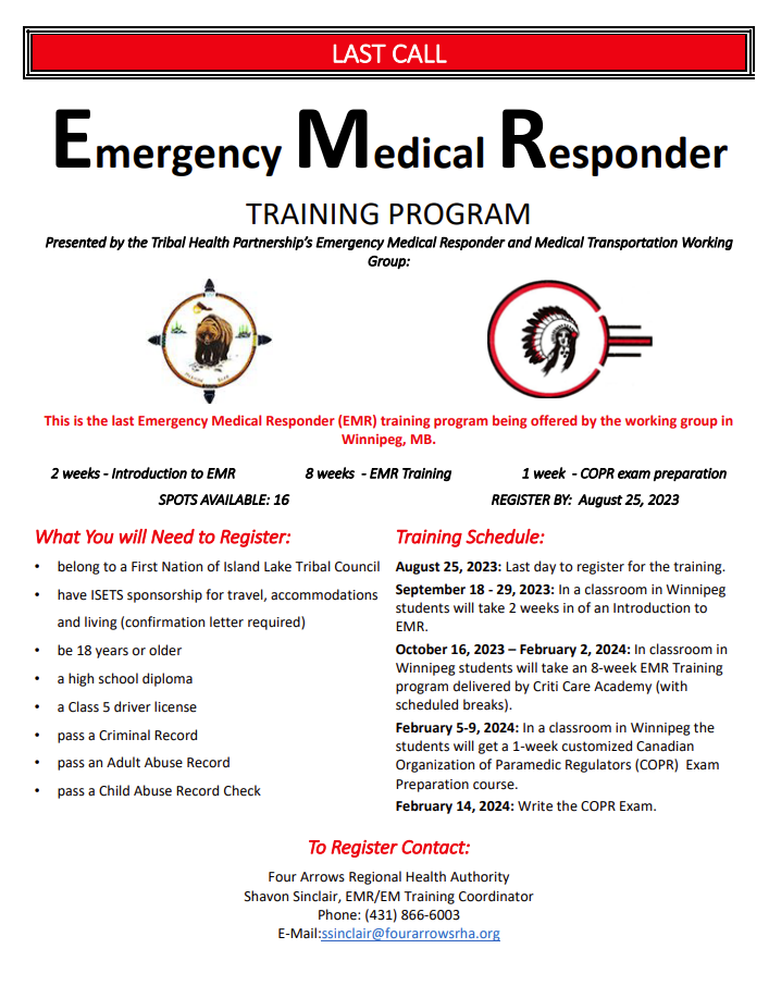 You are currently viewing LAST CALL: Emergency Medical Responder Training Program