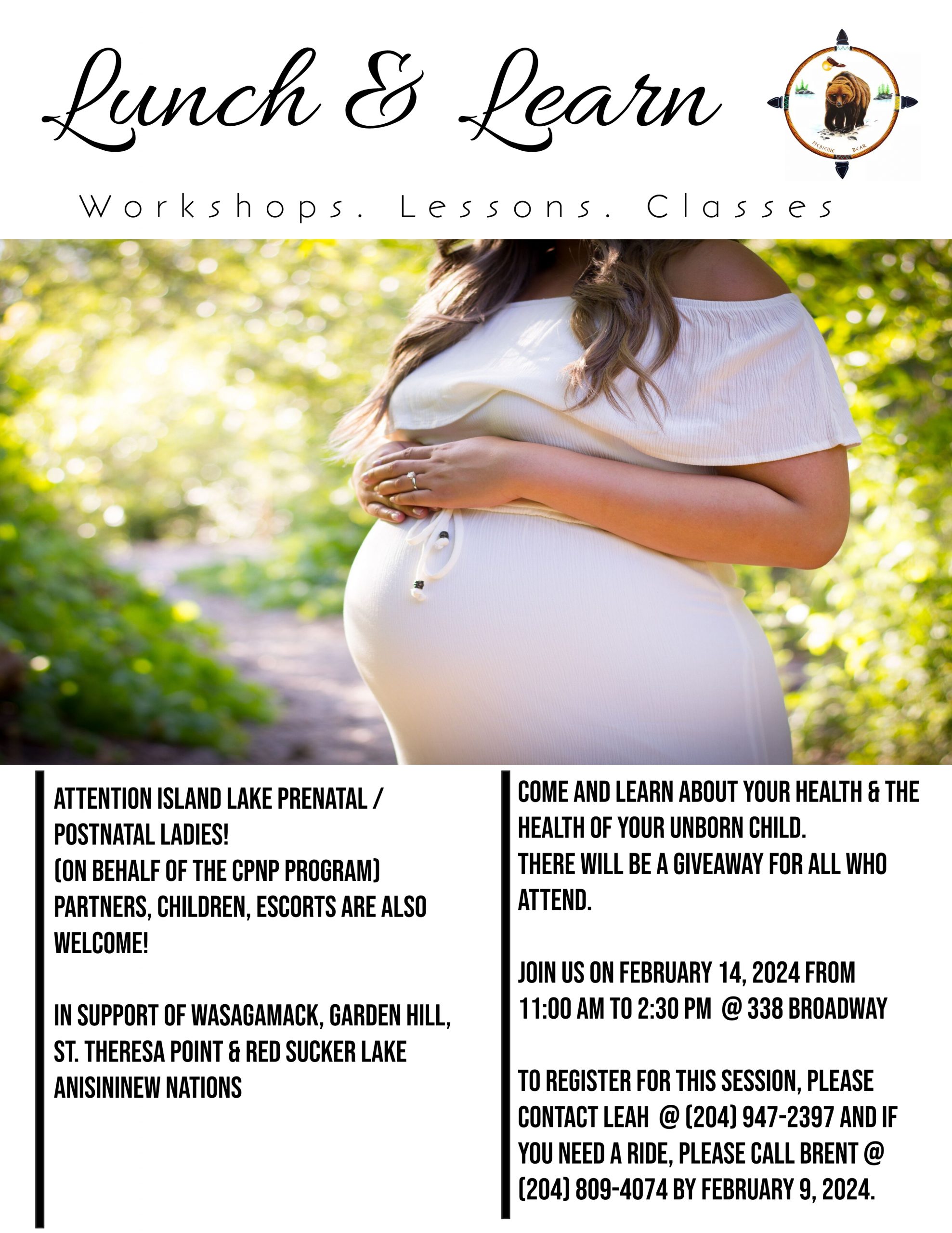 You are currently viewing Island Lake Prenatal/Postnatal Ladies, Partners, Children, and Escorts – Lunch & Learn Workshop – February 14, 2024