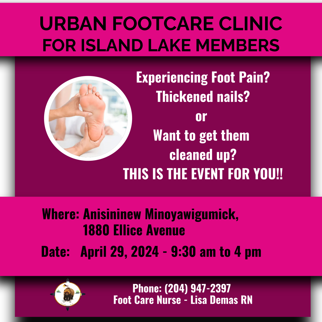 You are currently viewing Urban Footcare Clinic for Island Lake Members – April 29, 2024